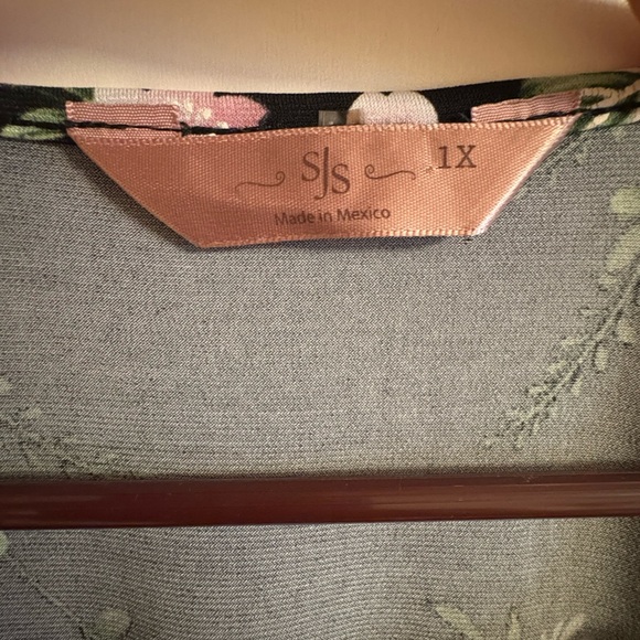 SJS Womens A-Line Floral Bell Sleeve Dress  1X - Picture 4 of 4